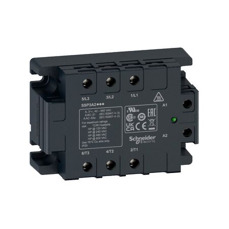 Harmony Solid State Relays, Solid state relay, 25A, panel mount, zero voltage switching, thermal pad, input 4…32V DC, output 48…530V AC