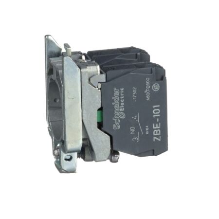 Harmony XB4, Single contact block with body fixing collar, metal, screw clamp terminal, 2NO