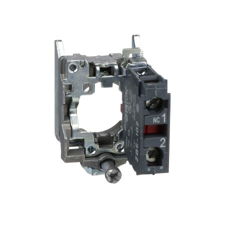 Harmony XB4, Single contact block with body fixing collar, metal, screw clamp terminal, 1NC