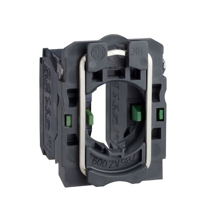 Harmony XB5, Single contact block with body fixing collar, plastic, screw clamp terminal, 2NO