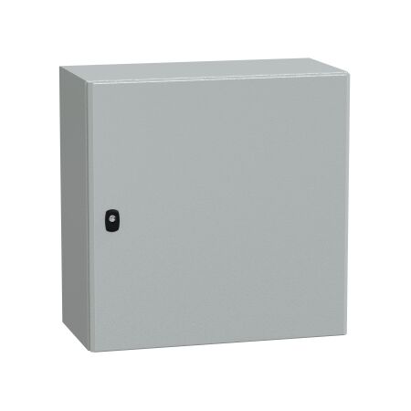 Spacial S3D, Wall mounted steel enclosure, plain door, with mounting plate, 600x600x300mm, IP66, IK10