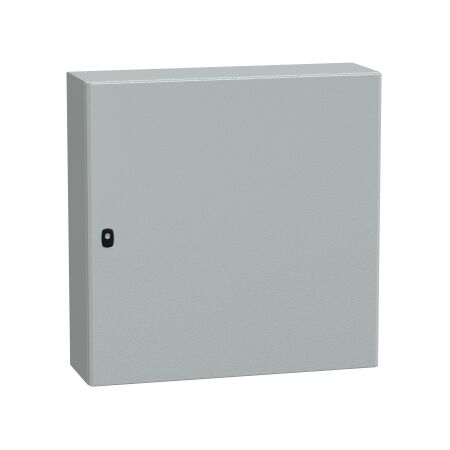 Spacial S3D, Wall mounted steel enclosure, plain door, with mounting plate, 800x800x250mm, IP66, IK10
