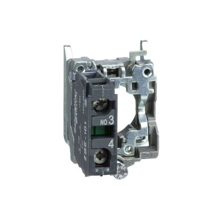 Harmony XB4, Single contact block with body fixing collar, metal, screw clamp terminal, 1NO