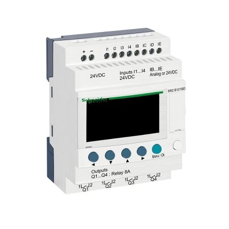 Zelio Logic, Compact smart relay, 12 I/O, 24 V DC, clock, display