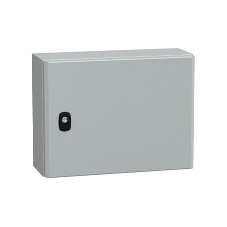 Spacial S3D, Wall mounted steel enclosure, plain door, with mounting plate, 300x400x150mm, IP66, IK10