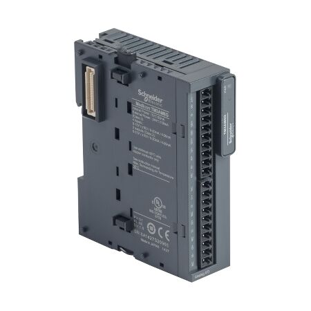 Modicon TM3, Input/output analog module, 4 inputs, 2 output (spring) 24 VDC