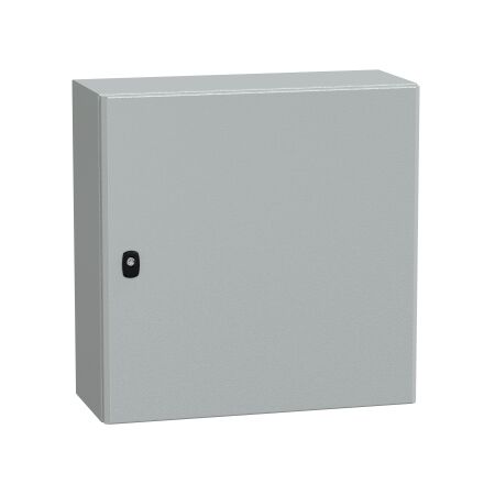 Spacial S3D, Wall mounted steel enclosure, plain door, with mounting plate, 600x600x250mm, IP66, IK10