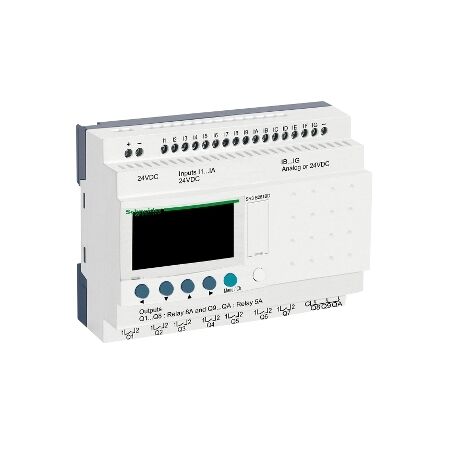 Zelio Logic, Modular smart relay, 26 I/O, 24 V DC, clock, display