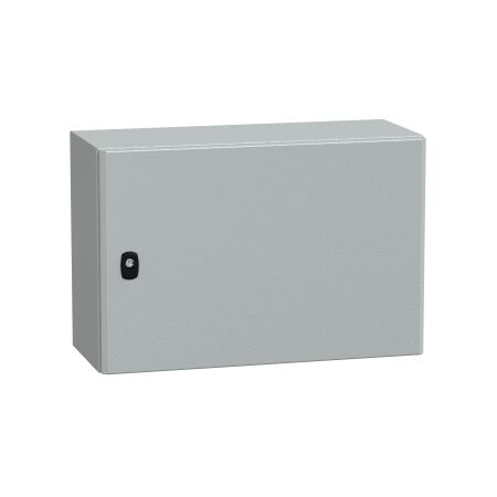 Spacial S3D, Wall mounted steel enclosure, plain door, with mounting plate, 400x600x250mm, IP66, IK10
