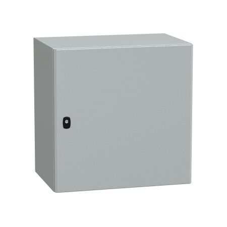 Spacial S3D, Wall mounted steel enclosure, plain door, with mounting plate, 600x600x400mm, IP66, IK10