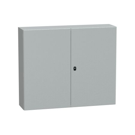 Spacial S3D, Wall mounted steel enclosure, double plain door, with mounting plate, 1000x1200x300mm, IP55, IK10
