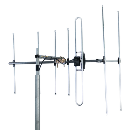 Digitek LTE Series 7 Element Metropolitan Premium YAGI VHF Antenna with Vertical Standoff Bracket - 01DV307LW
