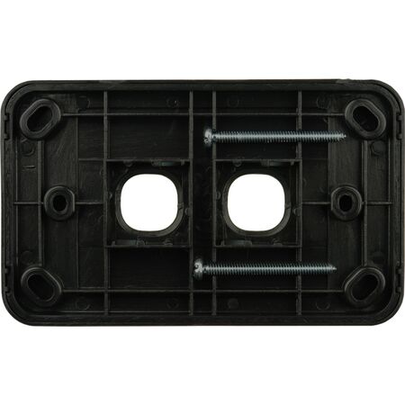 Digitek 2 Gang Wallplate (No Mech) - Black - 05DWP02BK