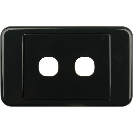 Digitek 2 Gang Wallplate (No Mech) - Black - 05DWP02BK