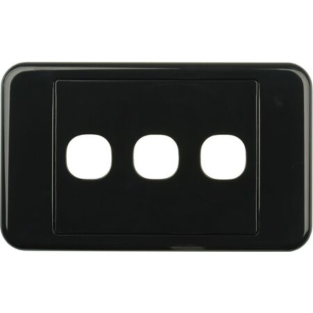 Digitek 3 Gang Wallplate (No Mech) - Black - 05DWP03BK