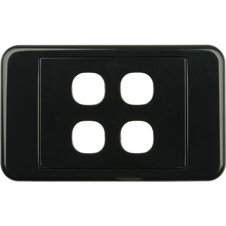 Digitek 4 Gang Wallplate (No Mech) - Black - 05DWP04BK