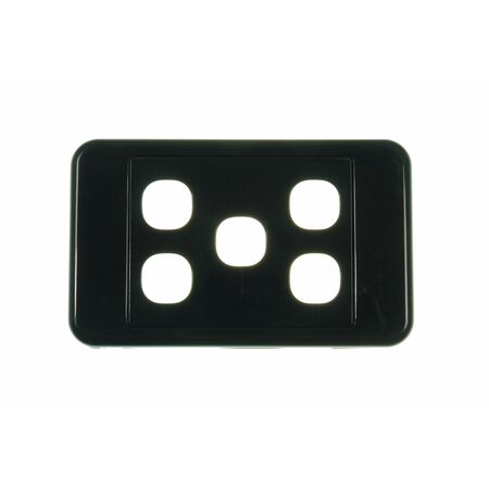 Digitek 5 Gang Wallplate (No Mech) - Black - 05DWP05BK