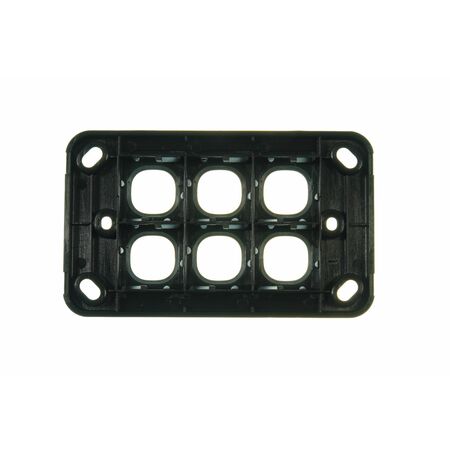 Digitek 6 Gang Wallplate (No Mech) - Black - 05DWP06BK