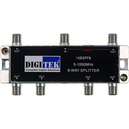 Digitek 6 Way 5-1000MHz F Type Splitter - 1 Leg Power Pass - 10BSPF6