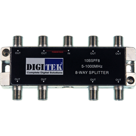 Digitek 8 Way 5-1000MHz F Type Splitter - 1 Leg Power Pass - 10BSPF8