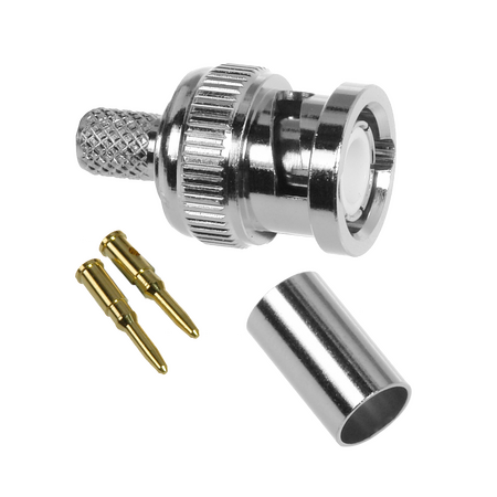 Digitek RG59 BNC Male Crimp Connector - 3 Piece - 12D59