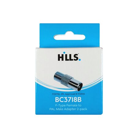 Hills Antenna BC3718B F-Type Female to PAL Male Adaptor 2-Pack in Box - BC3718B