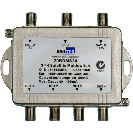 Digitek 3 Input 4 Way Multiswitch - 20BDMS34