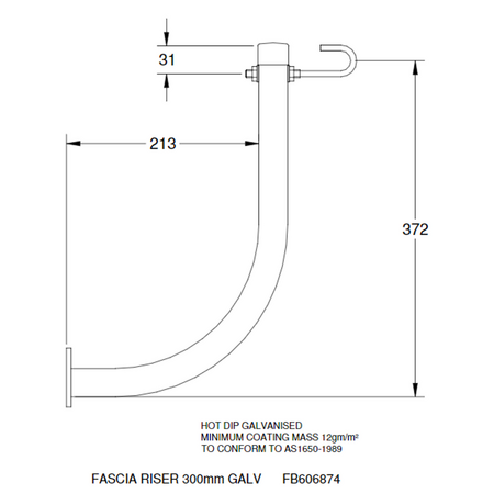 Hills Antenna FB606874 300mm Fascia Riser Mount - FB606874