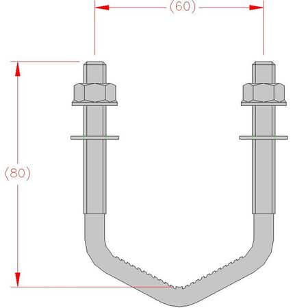 Hills Antenna FB607218 80mm U-Bolt - FB607218