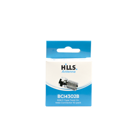 Hills Antenna BC14302B RG6 F-Type Twist Connector 10-Pack in Box - BC14302B