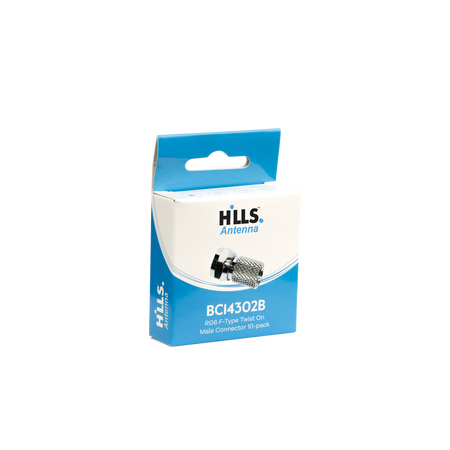Hills Antenna BC14302B RG6 F-Type Twist Connector 10-Pack in Box - BC14302B