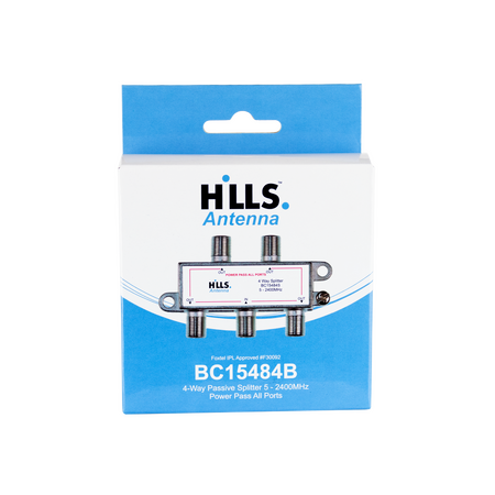 Hills Antenna BC15484B 4-Way Passive Splitter - Display Box - BC15484B