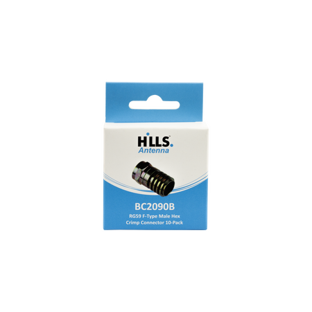 Hills Antenna BC2090B RG59 F-Type Crimp Connector 10-Pack in Box - BC2090B