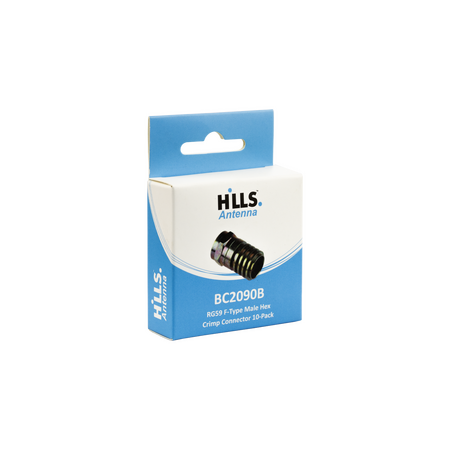 Hills Antenna BC2090B RG59 F-Type Crimp Connector 10-Pack in Box - BC2090B