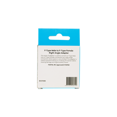 Hills Antenna BC3720B F-Type Male to Female Right Angle Adaptor 10-Pack in Box - BC3720B