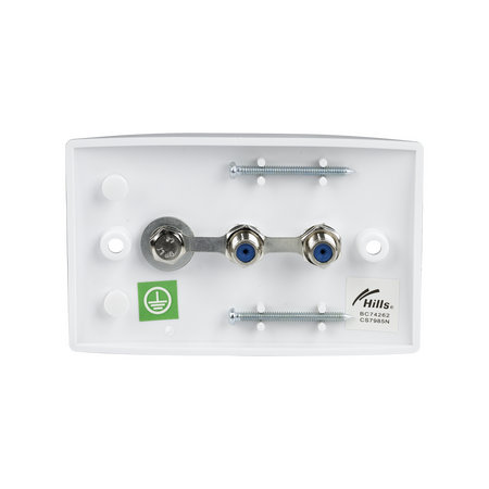 Hills Antenna BC74262B Dual F-Type Earthing Plate - Foxtel Approved - BC74262B
