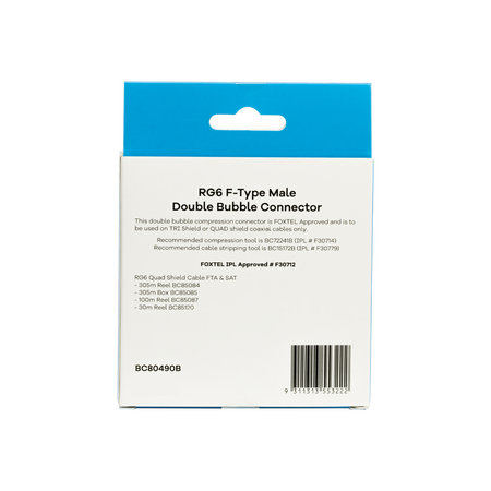 Hills  Antenna BC80490B  RG6 F-TYPE Double Bubble 25 Pack Box - BC80490B