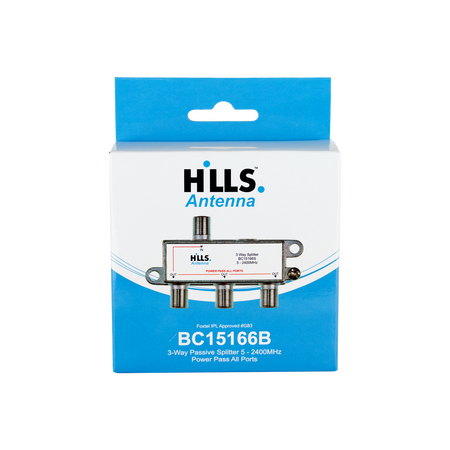 Hills Antenna BC15166B 3-Way Passive Splitter - Display Box - BC15166B