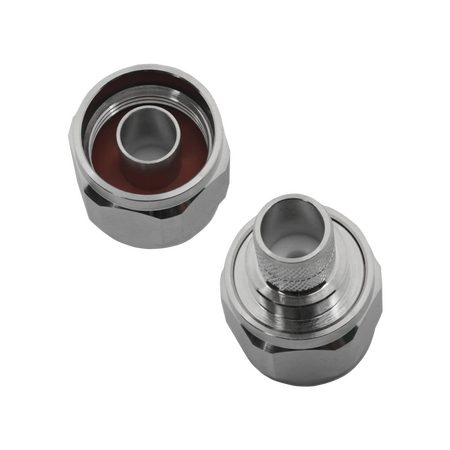 Hills Antenna N Connector Male HEX Crimp for LL400 Cable - White Bronze Tri Metal Albaloy Body - BC85272