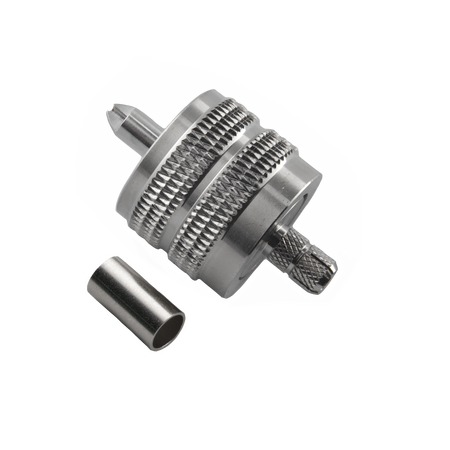 Hills Antenna UHF/PL-259 Connector Male Crimp for LL195 & RG-58 Mini Cable - Nickel Plated Body - BC85278