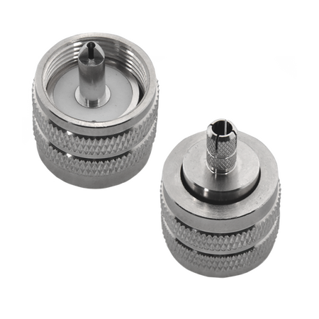 Hills Antenna UHF/PL-259 Connector Male Crimp for LL195 & RG-58 Mini Cable - Nickel Plated Body - BC85278