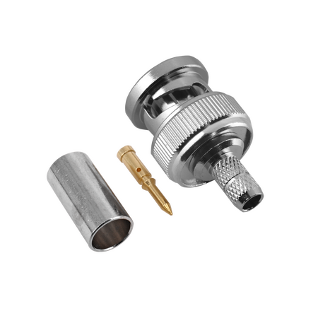 Hills Antenna BNC Connector Male Crimp for RG-58 Mini Cable - Nickel Plated Body - BC85282