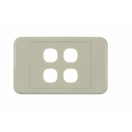 Digitek 4 Gang Wallplate (No Mech) - White - 05DWP04