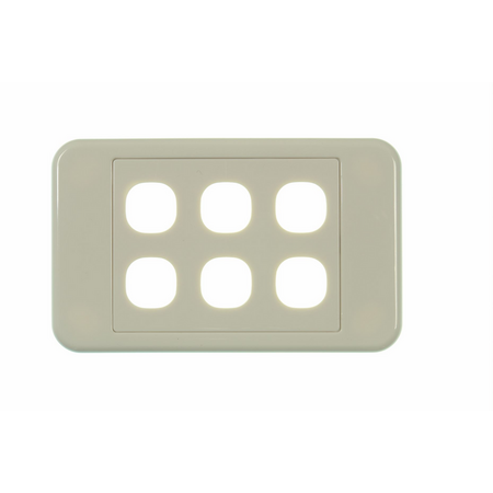 Digitek 6 Gang Wallplate (No Mech) - White - 05DWP06
