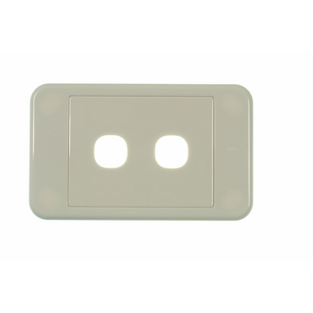 Digitek 2 Gang Wallplate (No Mech) - White - 05DWP02