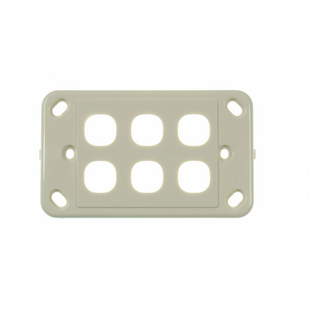 Digitek 6 Gang Wallplate (No Mech) - White - 05DWP06
