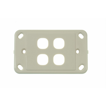 Digitek 4 Gang Wallplate (No Mech) - White - 05DWP04