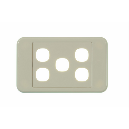 Digitek 5 Gang Wallplate (No Mech) - White - 05DWP05