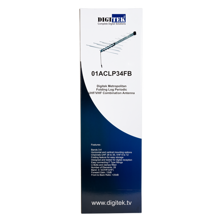 Digitek Folding Log Periodic UHF/VHF Combination Antenna - Display Box - 01ACLP34FB
