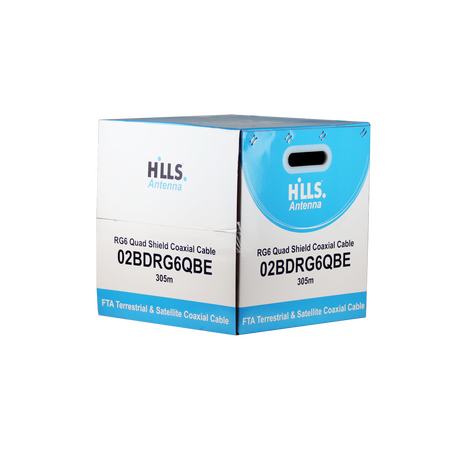 Hills Antenna 02BDRG6QBE RG6 Quad Shield Cable 305M Smart Reel (Box) - 02BDRG6QBE